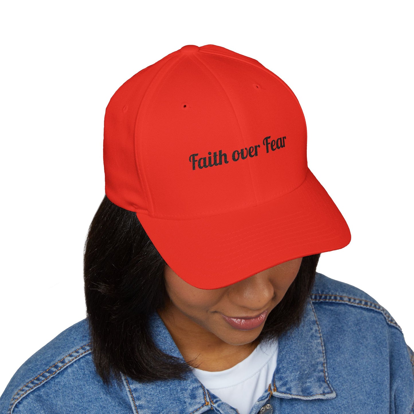 Faith Over Fear Embroidered Hat (Flex Fit-no opening in the back)