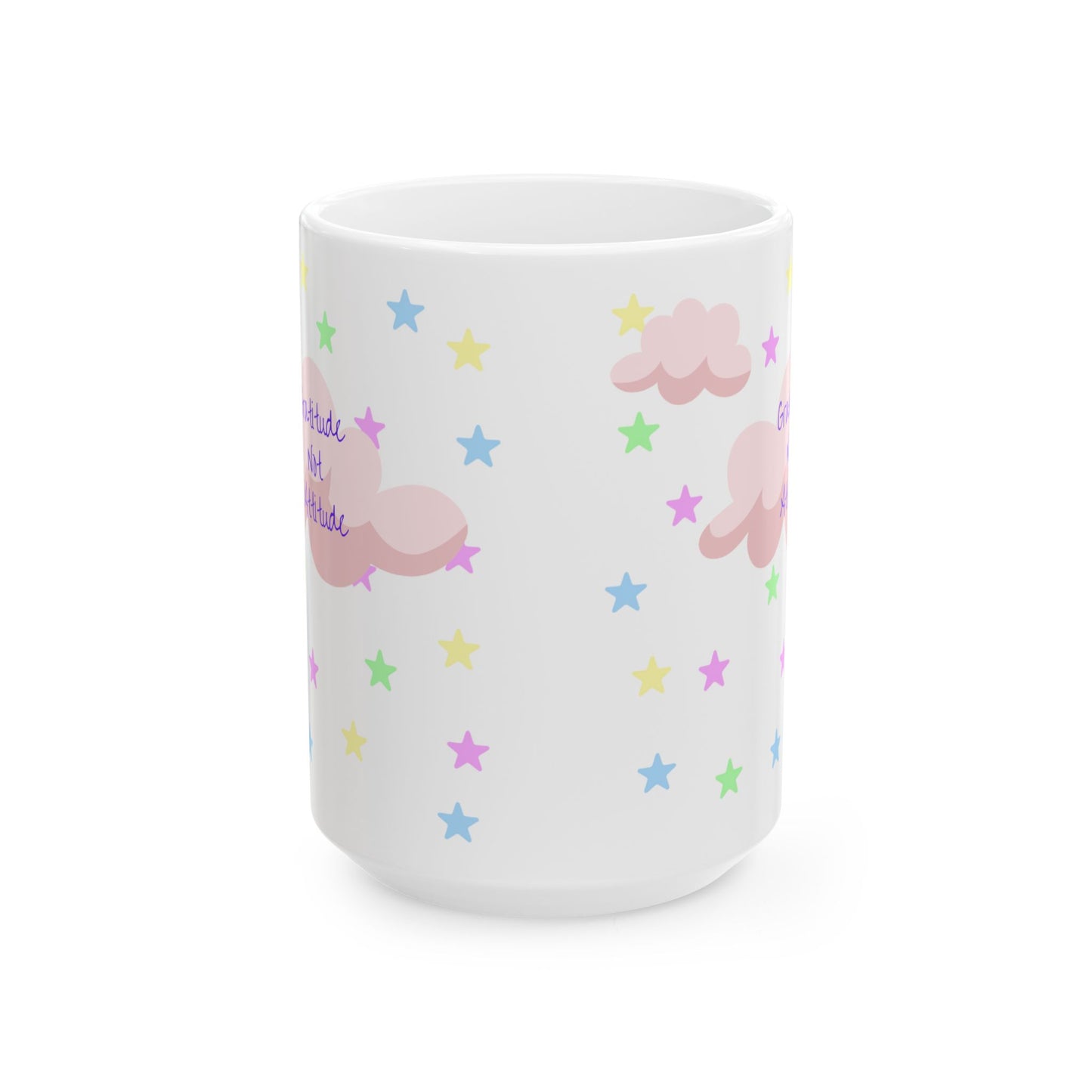 Gratitude, Not Attitude - Whimsical Unicorn Mug - 15oz