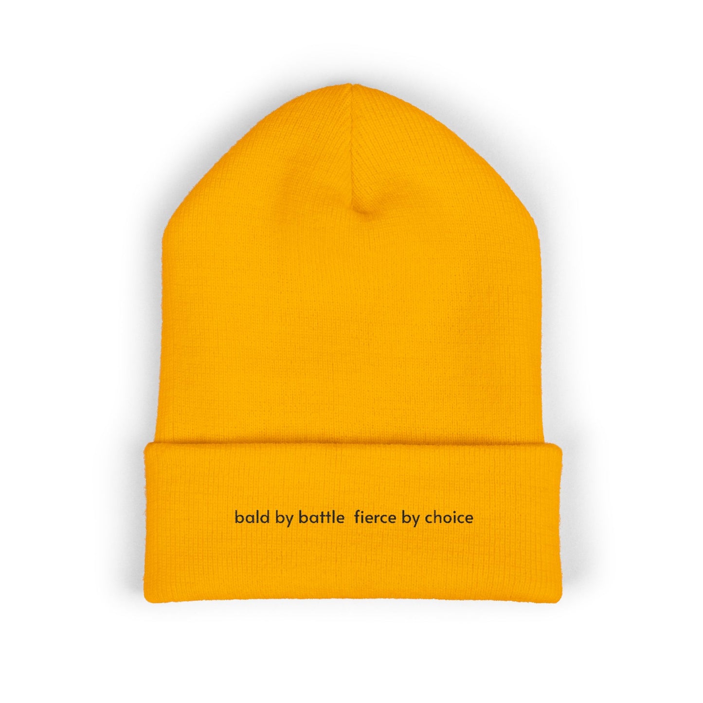 Bald by Battle, Fierce by Choice Embroidered Beannie