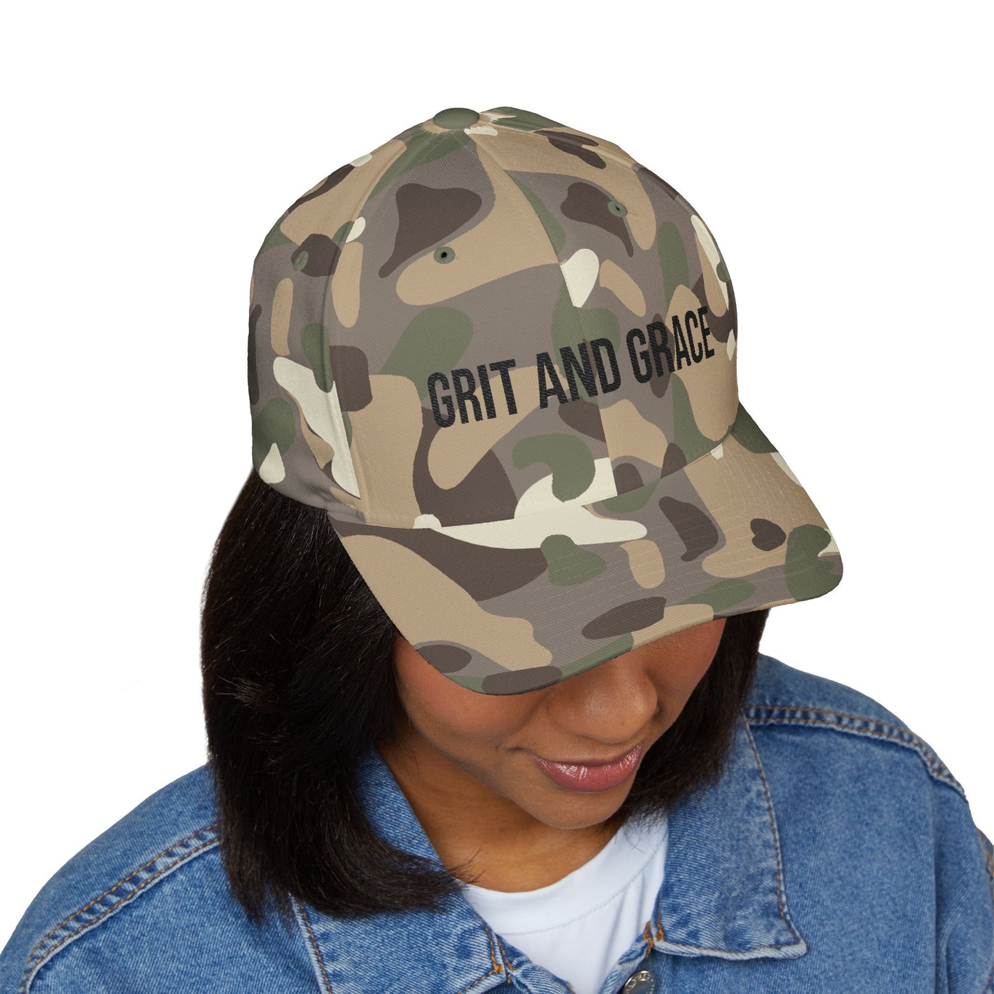 Grit and Grace Embroidered Hat (Flex Fit- no opening in the back)