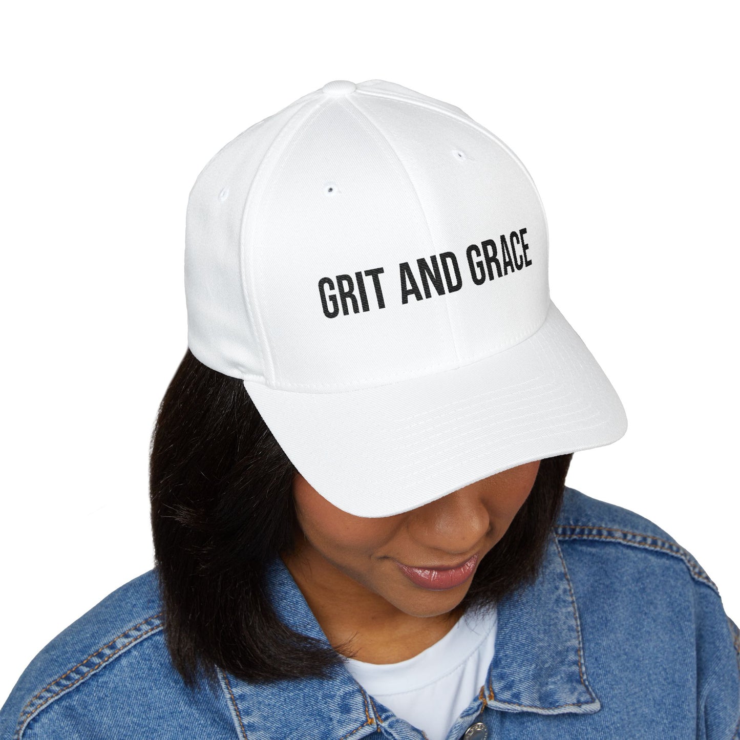 Grit and Grace Embroidered Hat (Flex Fit- no opening in the back)