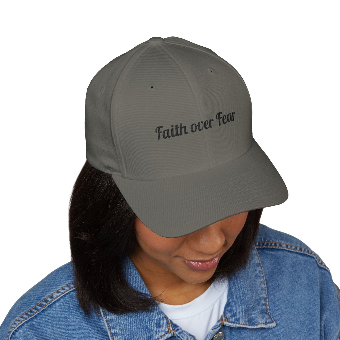 Faith Over Fear Embroidered Hat (Flex Fit-no opening in the back)