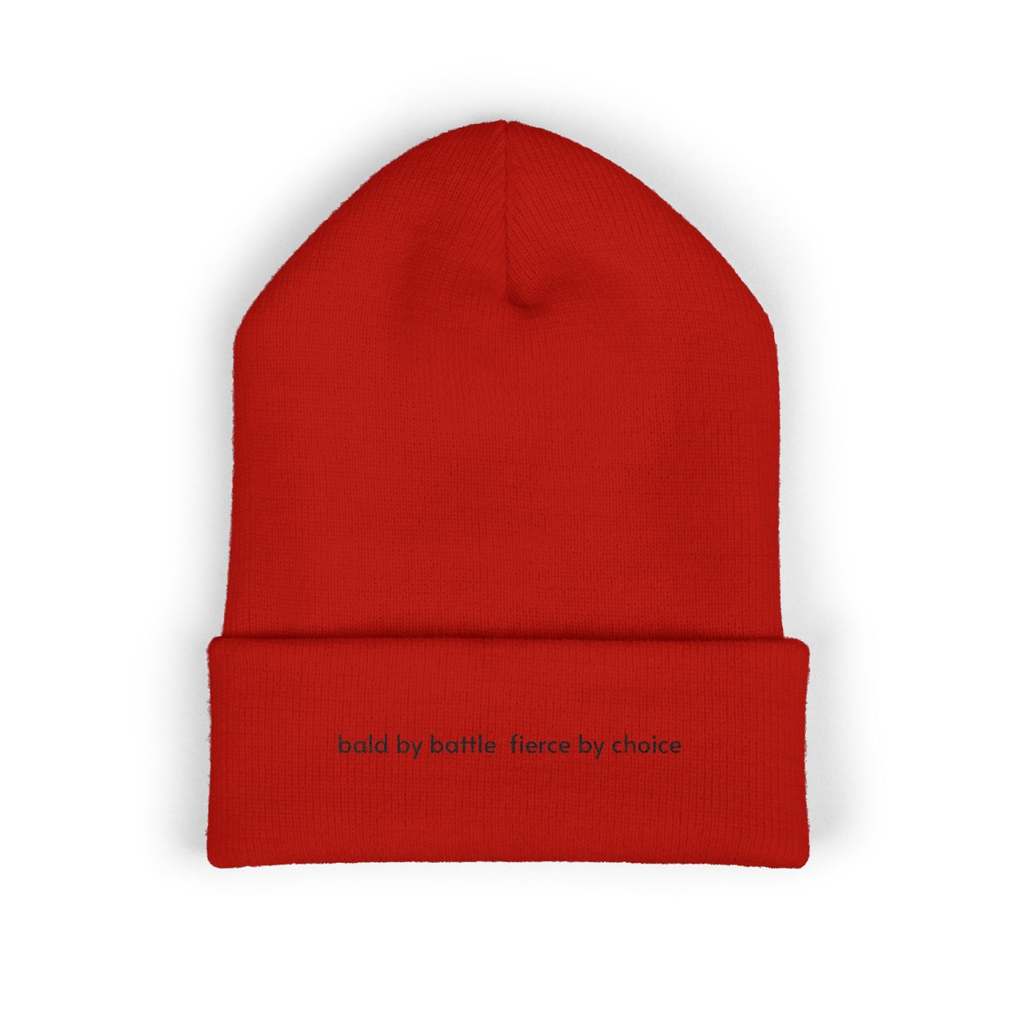 Bald by Battle, Fierce by Choice Embroidered Beannie