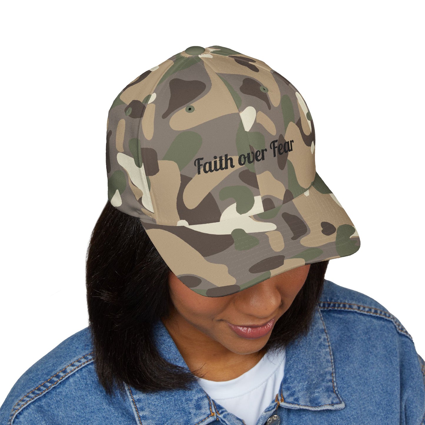 Faith Over Fear Embroidered Hat (Flex Fit-no opening in the back)