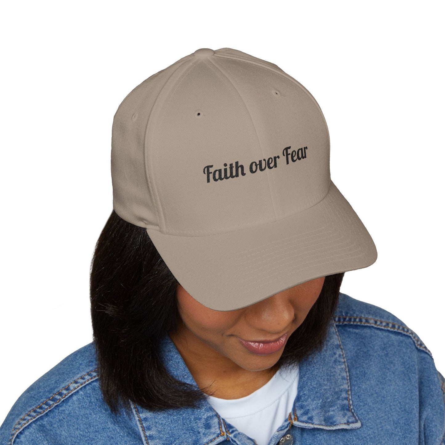 Faith Over Fear Embroidered Hat (Flex Fit-no opening in the back)